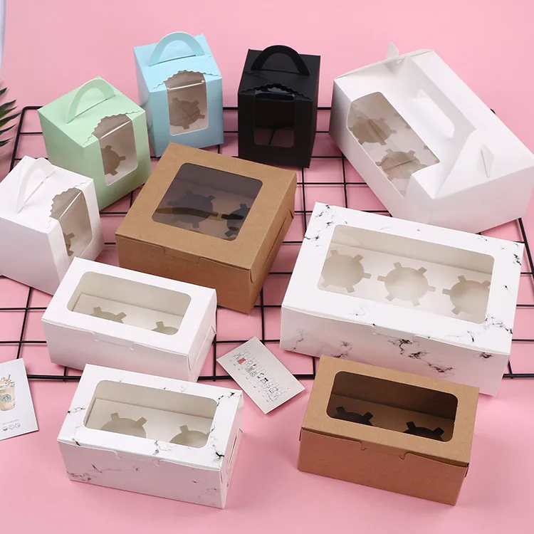 Бумажные коробки для кексов с ручкой, коробки для печенья, упаковочная коробка, Тарт, яйцо, западная точка, картонная упаковка, 20 шт./лот