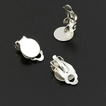 

(28987)50PCS Stick size 10MM Imitation Rhodium Iron Flat Stick Earrings Clip Diy Jewelry Findings Accessories Wholesale