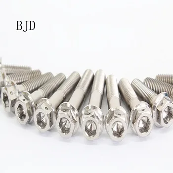 

5pcs Titanium alloy flange screws m8*20/25/30/35/40/45 motorcycle brake adapter clamp titanium screws