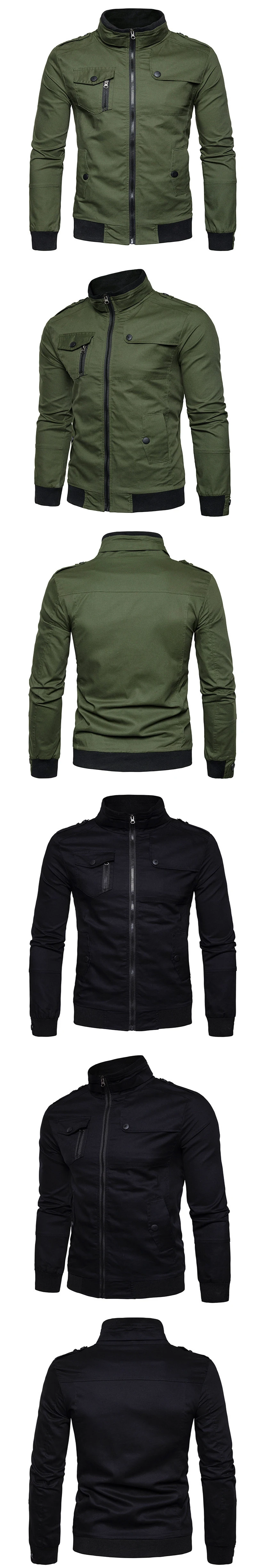 Дропшиппинг куртка-бомбер для мужчин весна осень хлопок пилот ВВС куртка Slim Fit Мужская куртка милитари армейский зеленый пальто