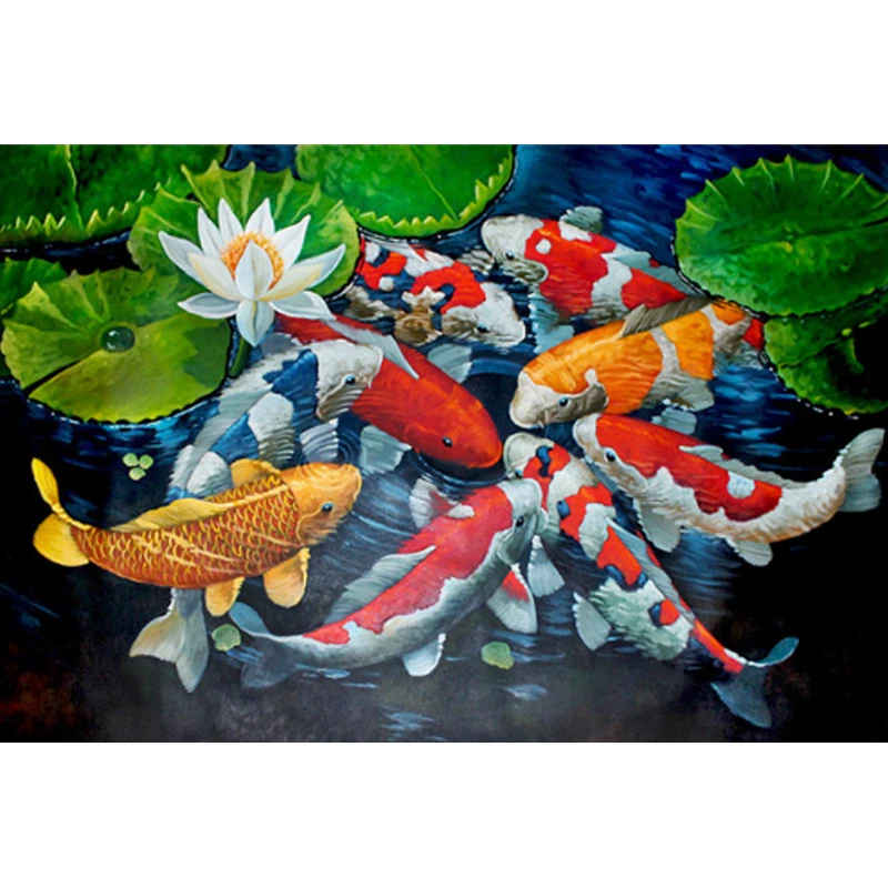 

full square diamond embroidery animal diy diamond painting Fish jump square 5d drill diamond mosaic icon paste full crafts