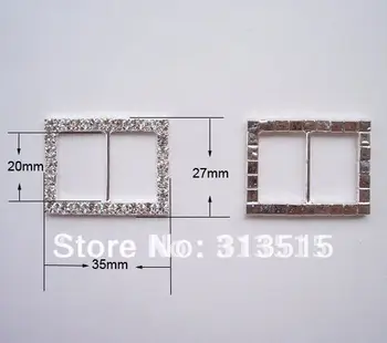 

(M0193-20mm inner bar ) horizontal rectangular crystal ribbon silder,silver plating