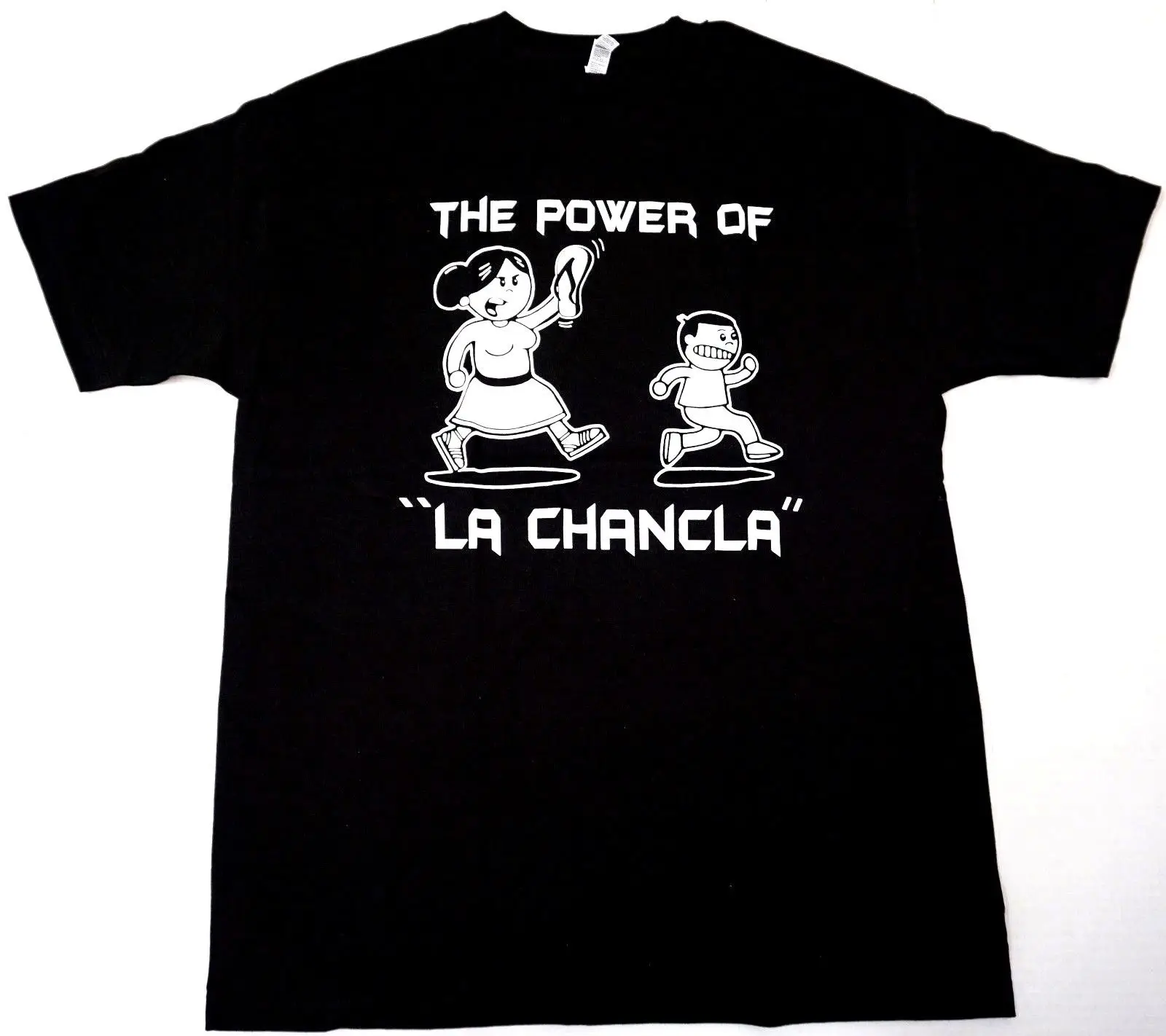 The power Of La Chancla футболка Мексиканская юморная для взрослых Мужская Черная Новинка |