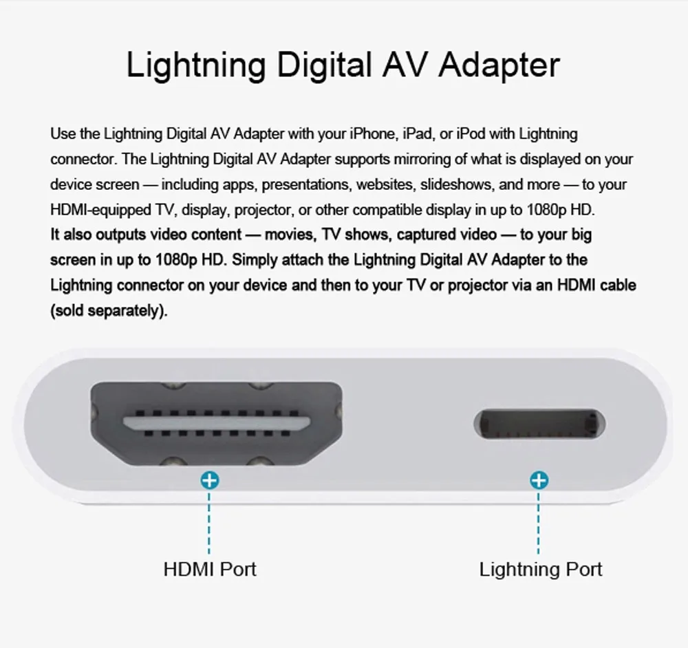 Lightning/HDMI Full HD аудио-видео кабель-адаптер av-конвертер для iPhone XS XR X 8 8P 7 7P 6 6S iPad iPod для ТВ HD tv дисплей