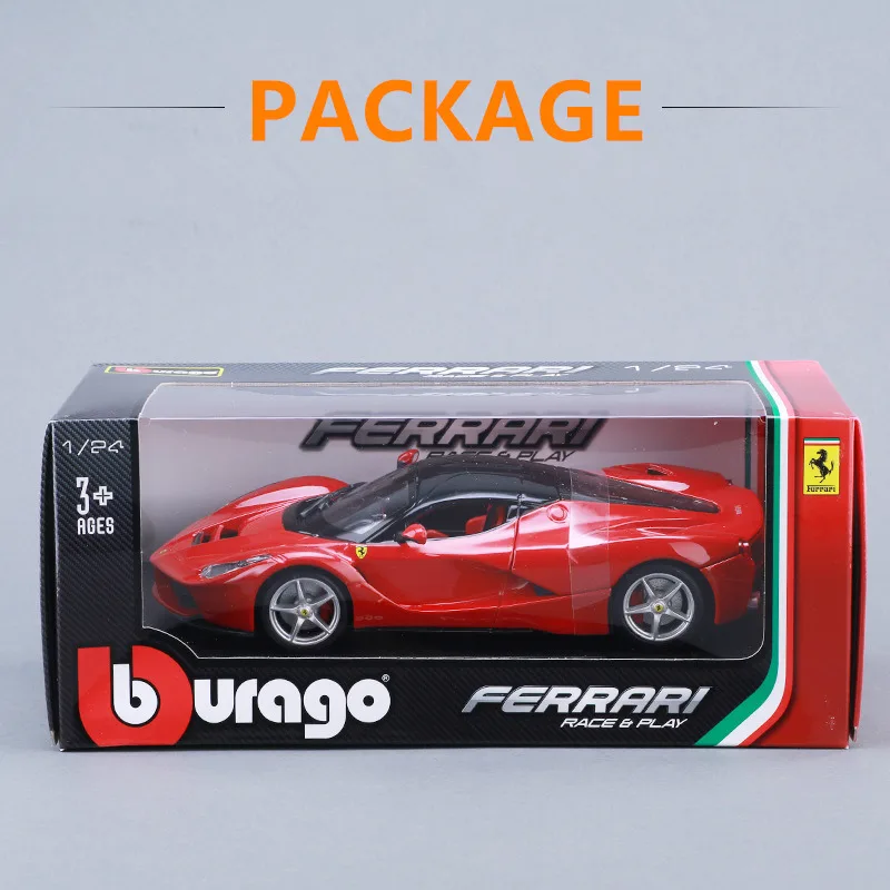  Bburago 1:24 Ferrari 488 pasta Car Model Die-casting Metal Model Children Toy Boyfriend Gift Simula