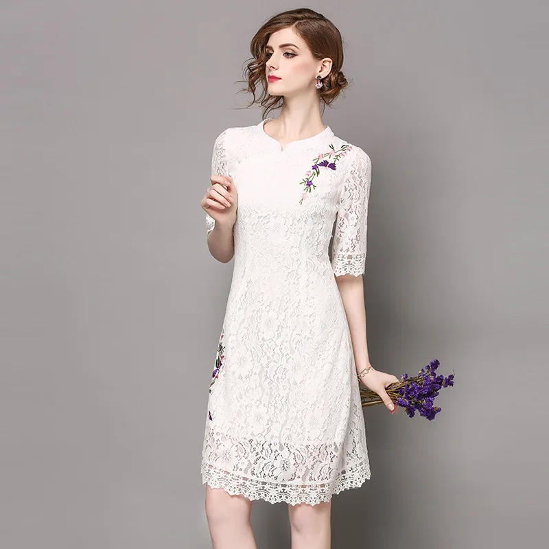 spring summerLG designer woman dresses white pink lace dress purple