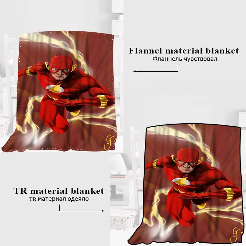 Custom Superhero The Flash Blanket - Flannel Fabric - Sizes: 120X160cm, 150X180cm, 175X200cm - Sofa Bed Throw Blanket for Kids and Adults - Warm and Cozy Blanket image 6