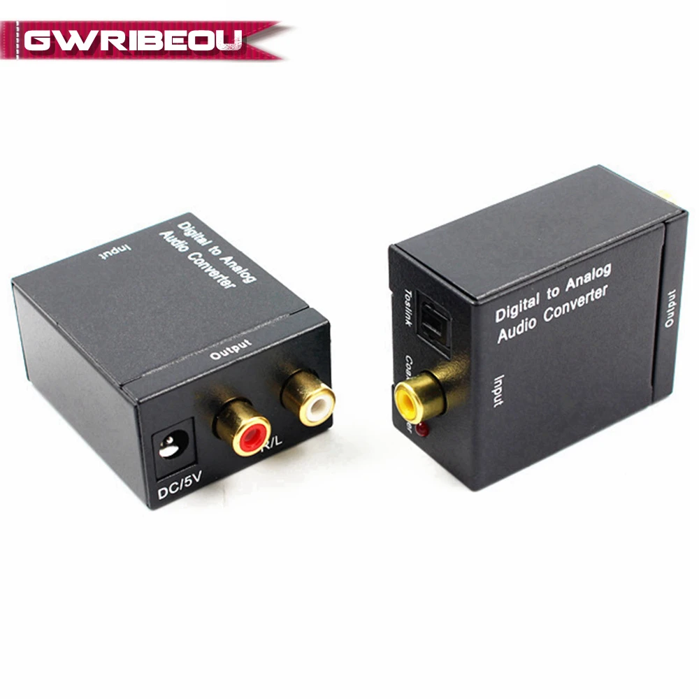 Digital to Analog Audio Converter Optical Fiber Toslink Coaxial Signal to RCA R/L Audio Decoder SPDIF ATV DAC Amplifier Adapter Digital to Analog Audio Converter Optical Fiber Toslink Coaxial Signal to RCA R/L Audio Decoder SPDIF ATV DAC Amplifier Adapter