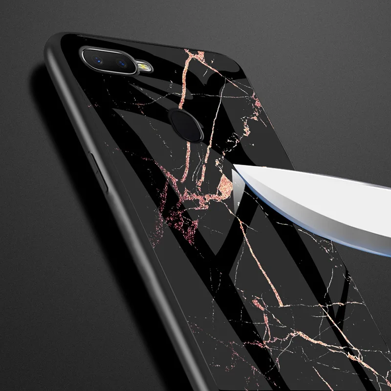 Leanonus мраморный чехол из закаленного стекла для Nokia 7 Plus глянцевая задняя защитная