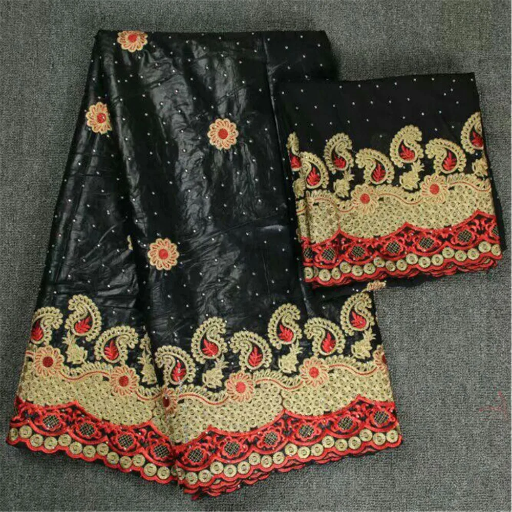 

2018 New arrival African Bazin Riche Getzner fabric with Embroidery lace for dress African lace fabric free shipping F80-2