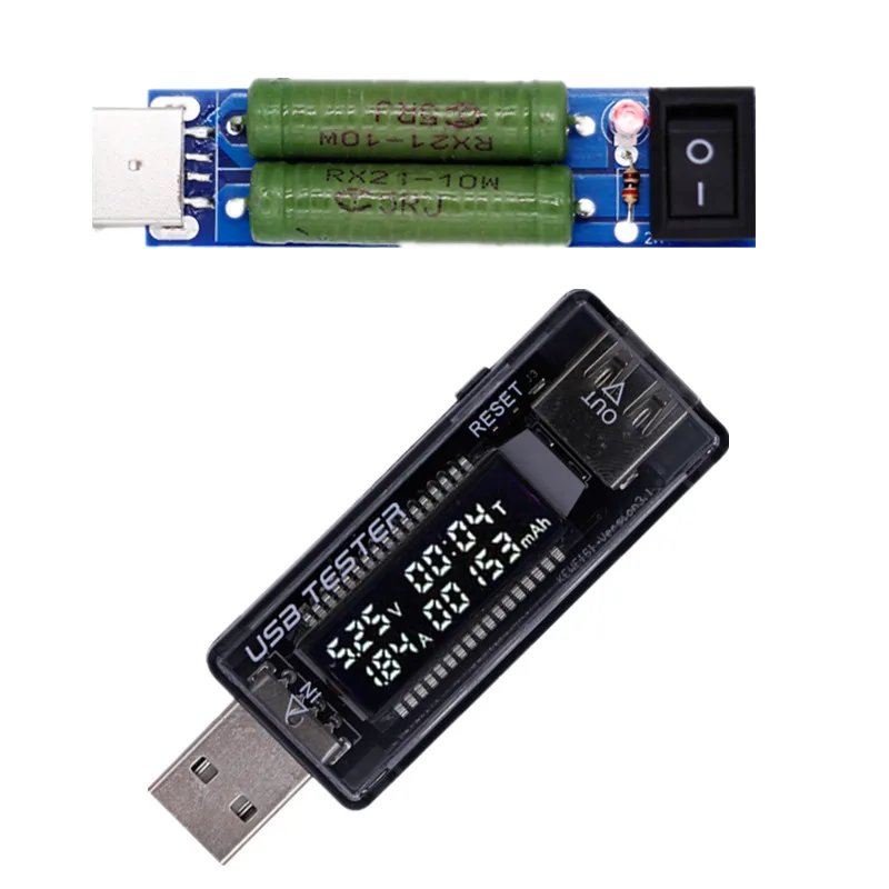 

5V-20V USB Battery meter Power Detector capacity QC2.0 3.0 Voltage Charger Current Tester+2A Resistance Resistor 15%off