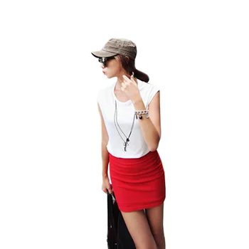 

2016 Summer Fashion Package Hip Skirt High Waist Candy Color Stretch Slim OL Style Short Skirts Bodycon Female Falda BH745