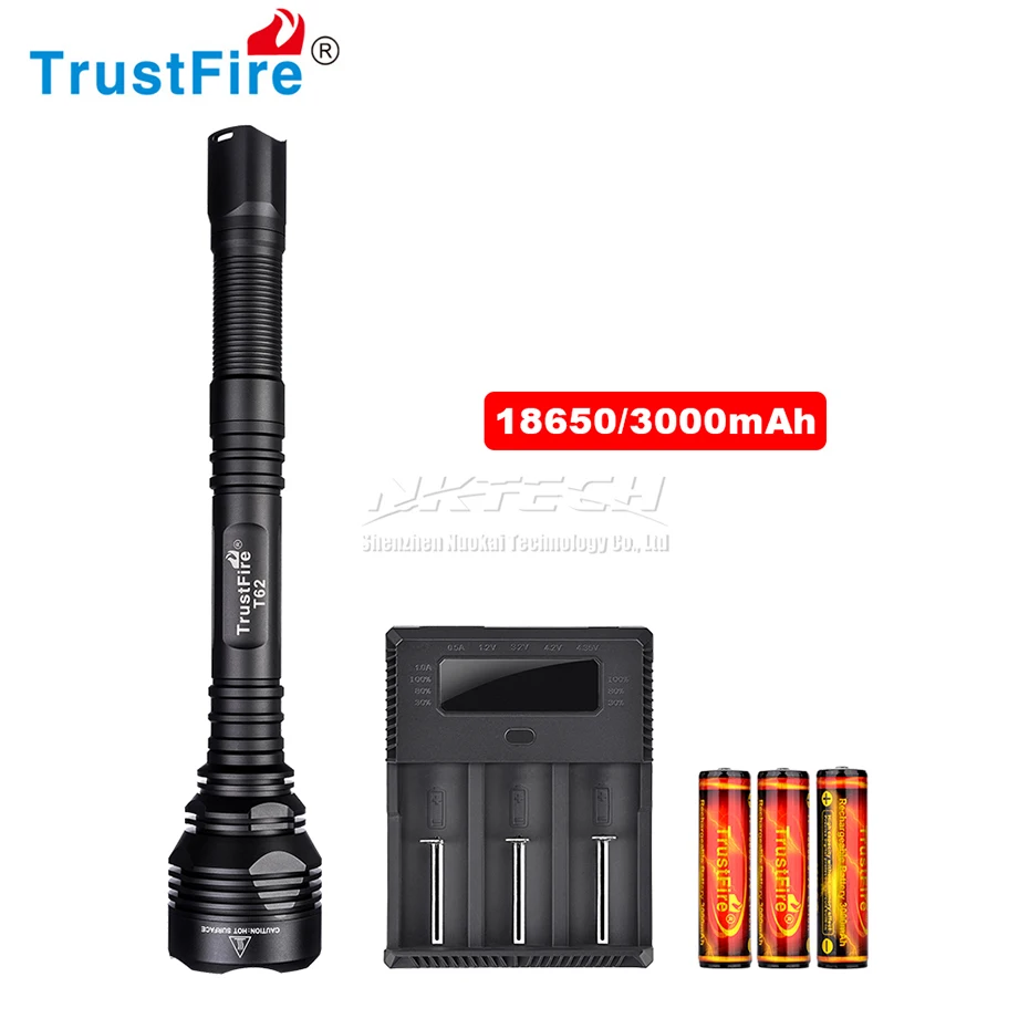 TrustFire T62 Тактический XHP-70 светодиодный фонарик 3600 люмен 5 режимов IPX8 1 м тест падения с расширенной трубкой для спорта на открытом воздухе Пешие прогулки - Испускаемый цвет: Torch Battery TR-018