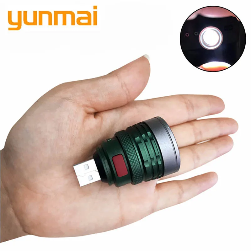 USB удобный мощный светодиодный фонарик портативный мини масштабируемый 3 режима карманный фонарь Lanterna lightitng для охоты и кемпинга
