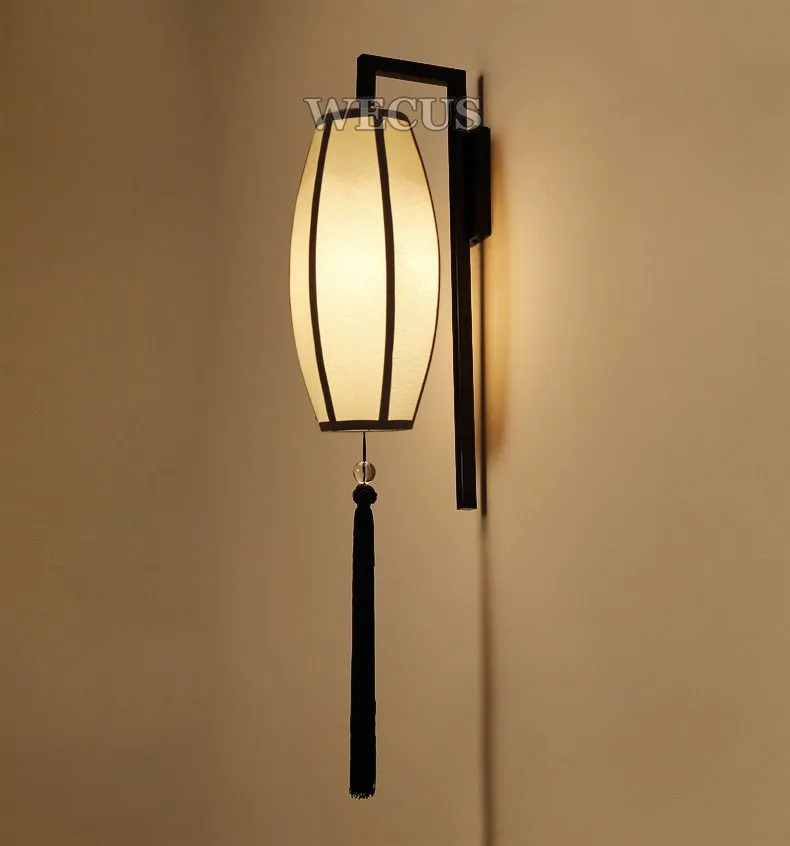 Китайский стиль тканевый настенный светильник, ретро тканевый Бра Для tearoom гостиной прохода коридора спальни тематический ресторанный светильник