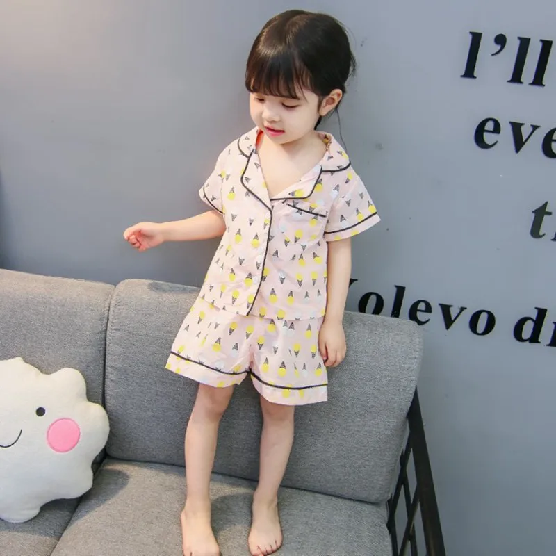 COOTELILI Baby Girl Clothes Toddler  Kids Boy Summer Clothes Ice Cream Printing Pijama Infantil Comfortable Pajama Set 80-120cm  (3)