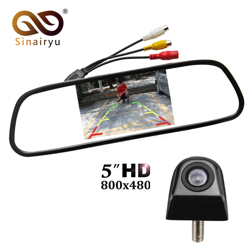Baratos Monitor de espejo automático Sinairyu sistema de asistencia para aparcar el coche 5 pulgadas HD 800*480 TFT LCD Monitor de coche con cámara de visión trasera CCD HD