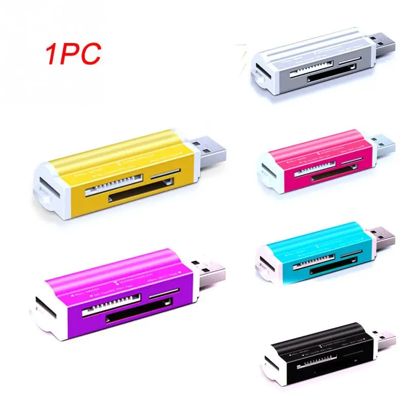 Адаптер кард-ридер из алюминиевого сплава USB 2,0 все в 1 многофункциональный SD/TF легкий стабильный Прямая#810
