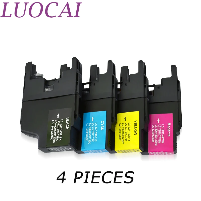 

LuoCai 4 pieces Compatible ink cartridges LC1240 LC1280 LC75 LC73 LC77 LC79 LC12 LC17 LC450 LC400 For J6910CDW printers