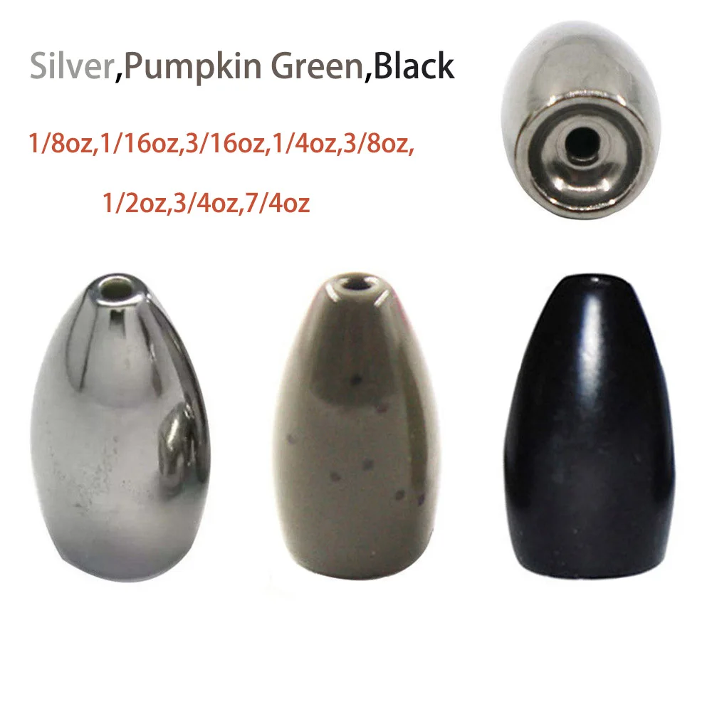50pcs Fishing Lead weights Sinkers Bullet Shape Flipping//Worm Weights