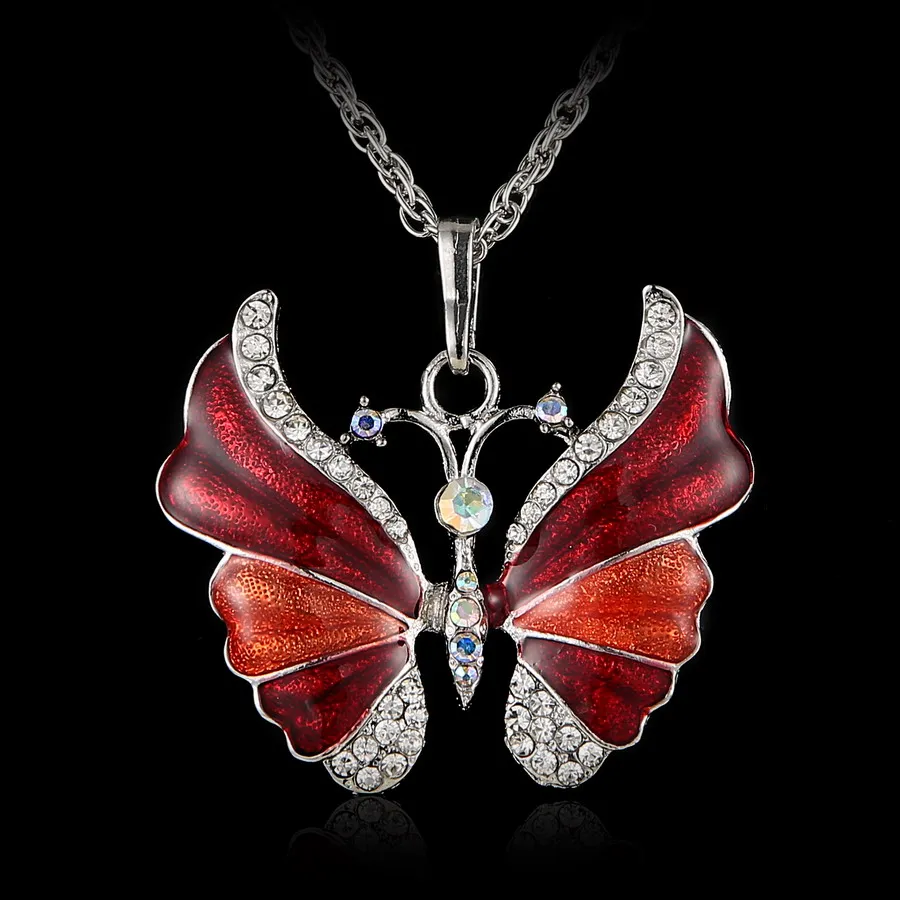 Buy Crystal Vintage butterfly necklace for Women
