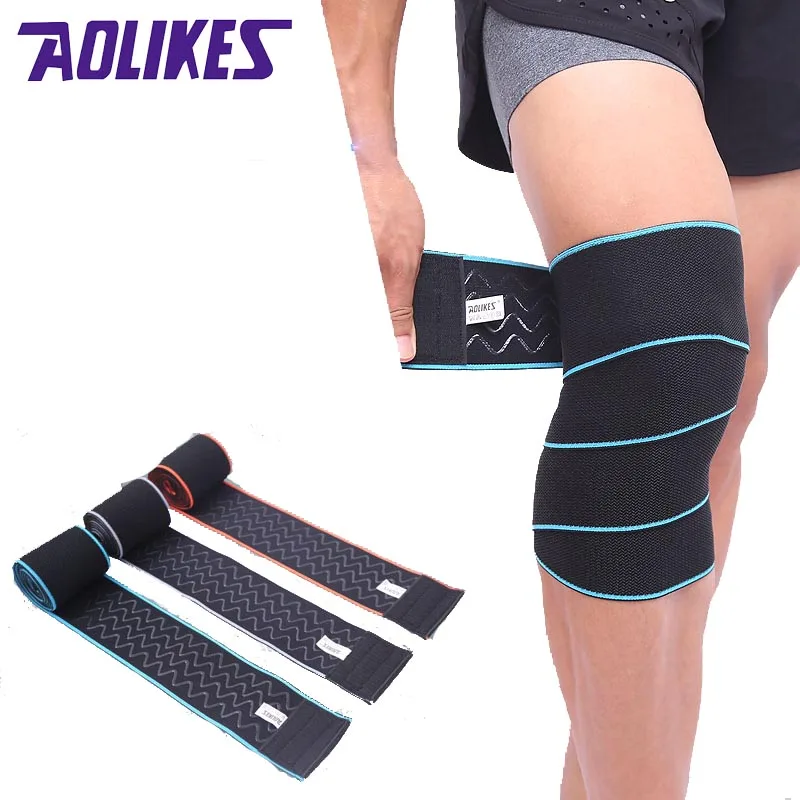 AOLIKES 1 шт. 150*8 см Вес подъема эластичный коленный бандаж для ног сжатия носки
