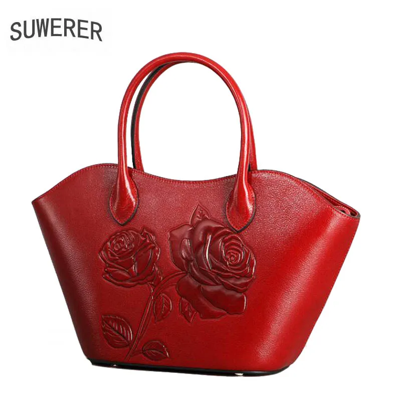 

Genuine Leather handbag 2018 new luxury embossed handbag Fashion Shoulder Messenger Bag Women's handbags Wing pack