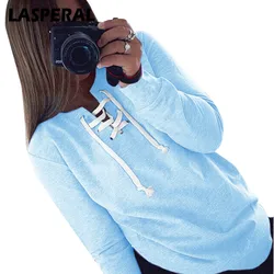 LASPERAL Casual Hoodies Women Fashion Lace Up Hoodies Sweatshirt Female Solid Pullover Hoodies Tracksuit Top Christmas Jumper LASPERAL Casual Hoodies Women Fashion Lace Up Hoodies Sweatshirt Female Solid Pullover Hoodies Tracksuit Top Christmas Jumper
