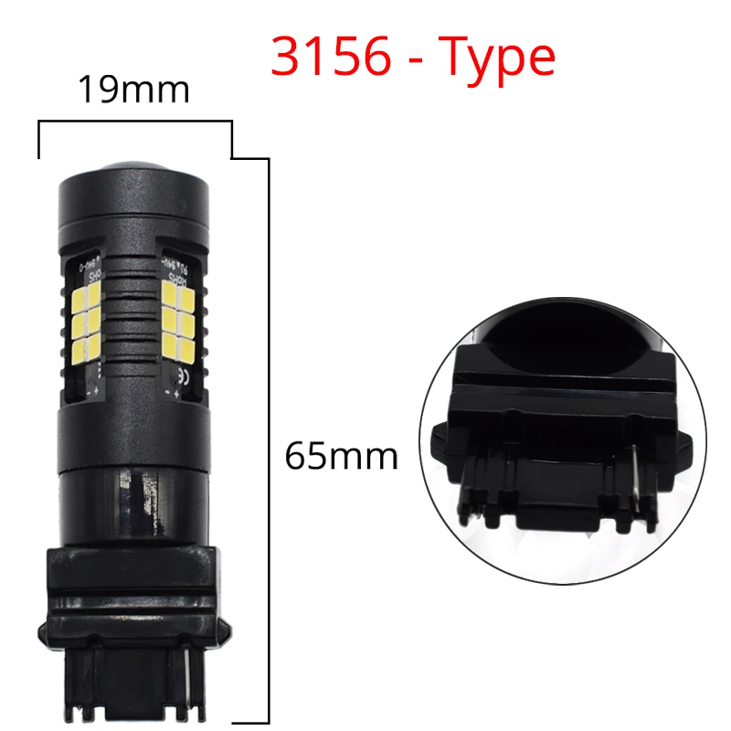 2X P21W светодиодный PY21W 1156 BA15S светодиодный лампы автомобиля светильник s 1200Lm сигнал поворота Стоп-сигнал светильник R5W 3030 светодиодный s 12V 24V автомобилей лампы - Испускаемый цвет: 3156