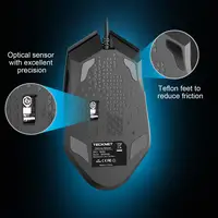 מחשב נייד TeckNet Raptor Gaming Mouse 2000 DPI 6 לחצן Extra משקל אופטי עכבר מחשב הספורט האלקטרוני USB למחשב עכבר עבור מחשב נייד (5)