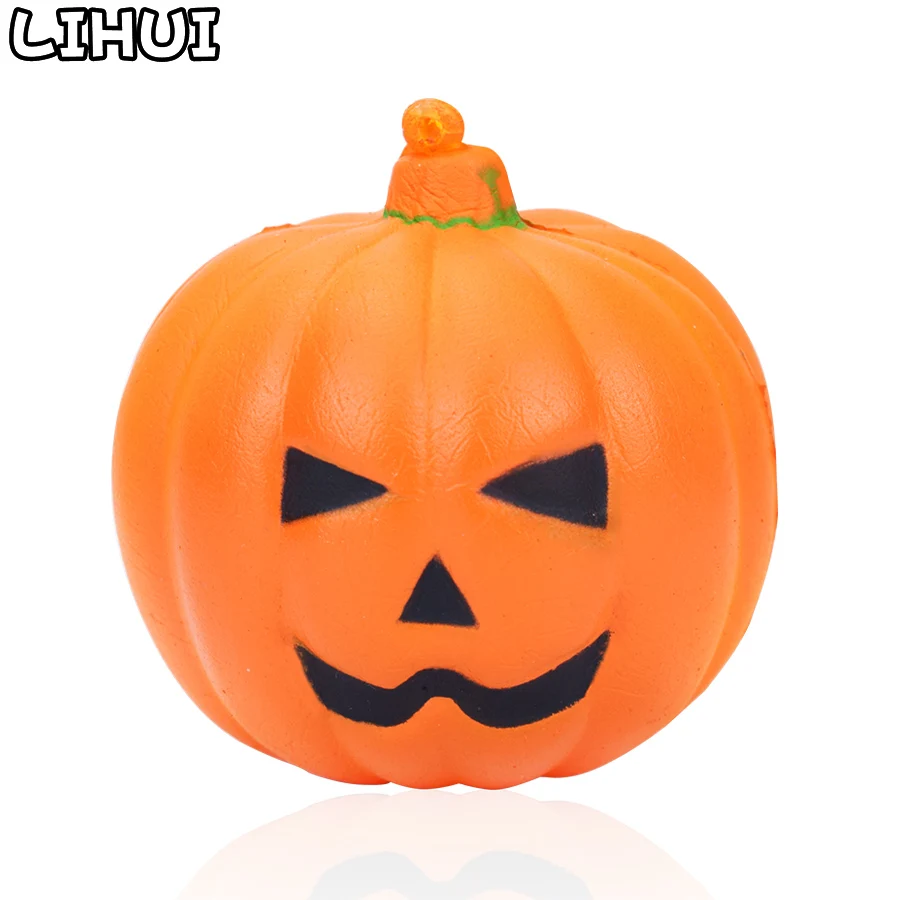 

Halloween Pumpkin Squishy Toys for Children Funny Smile Prank Squishi Antistress Slow Rising Soft Squeeze Toys Gift for Kids