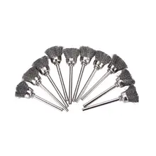 10 шт. 16 мм стальная проволока полировка щеток колесо щетка для инструментов мини матовый заусенцев Сварка металлической поверхности предварительной обработки, шлифования