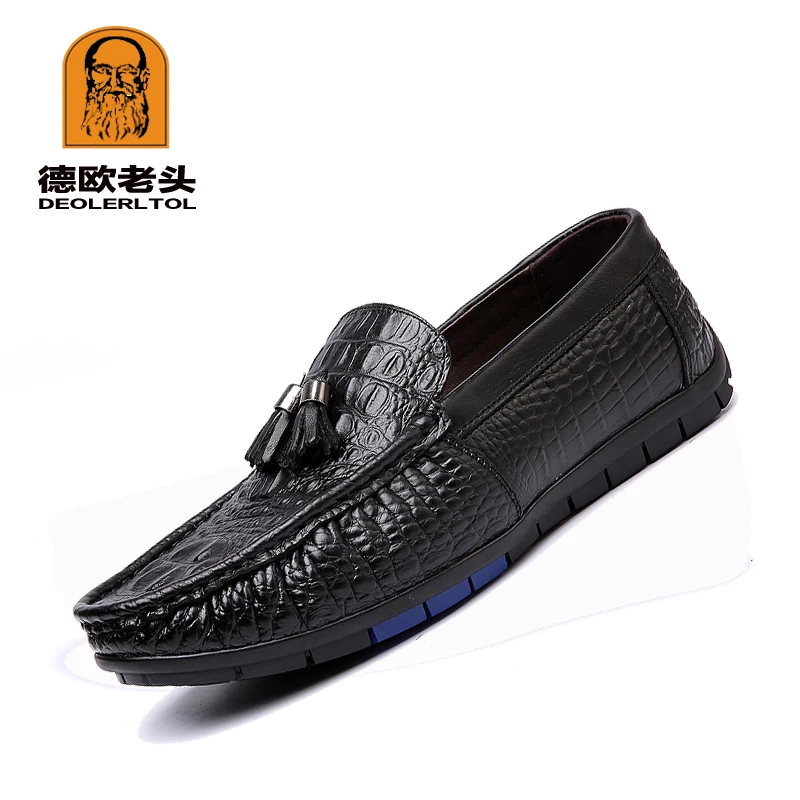 

2019 New Men's Genuine Leather Loafers Shoes Man Casual Slip-on Shoes Soft Cowhide Driving Loafers Man Leather Shoes