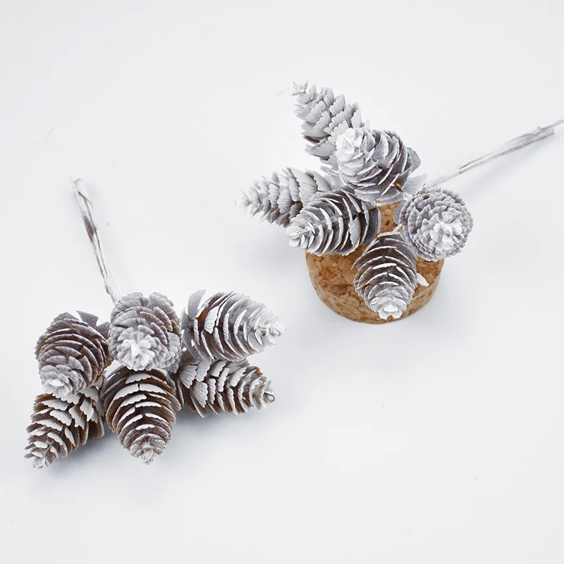 

6pcs/bundle Artificial plants fake pine cone christmas decorations for home wedding garland diy Handmade flowers for scrapbook