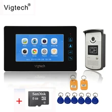 Vigtech7 polegadas LCD Recorde de Vídeo Campainha Da Porta telefone Intercom Sistema de Visão Noturna Infravermelha Câmera 8 GB TF Cartão FRETE GRÁTIS