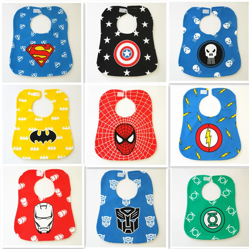 Superhero Cartoon Baby Bibs Newborn Kid Saliva Bibs Babadores