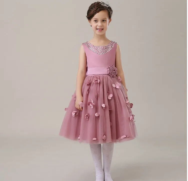 2016 Deluxe Fuchsia Appliques Tulle Tutu Girl Birthday Dress Baby Girls