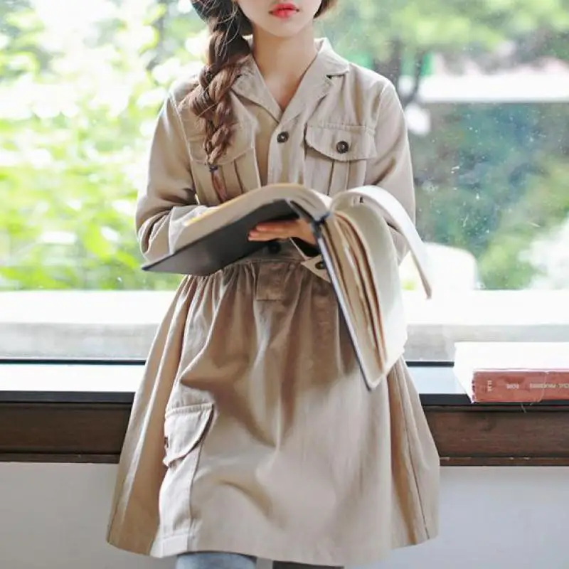 

2018 Autumn Korean Children Trench Toddler Girls Fashion Long Sleeve Overcoats Children Clothing Back to School Outfits Costume