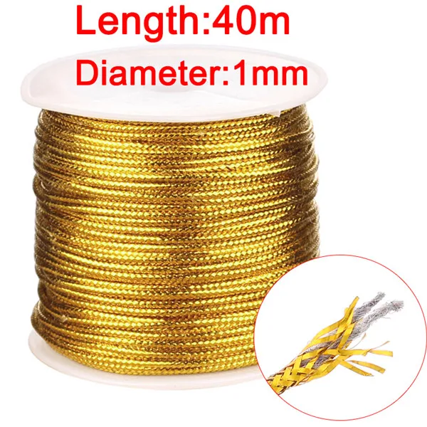 1 рулон/лот диаметр 0,15/1,2 мм неэластичный нейлоновый китайские узлы шнур макраме нить для вышивки для вязания шитья - Color: Gold