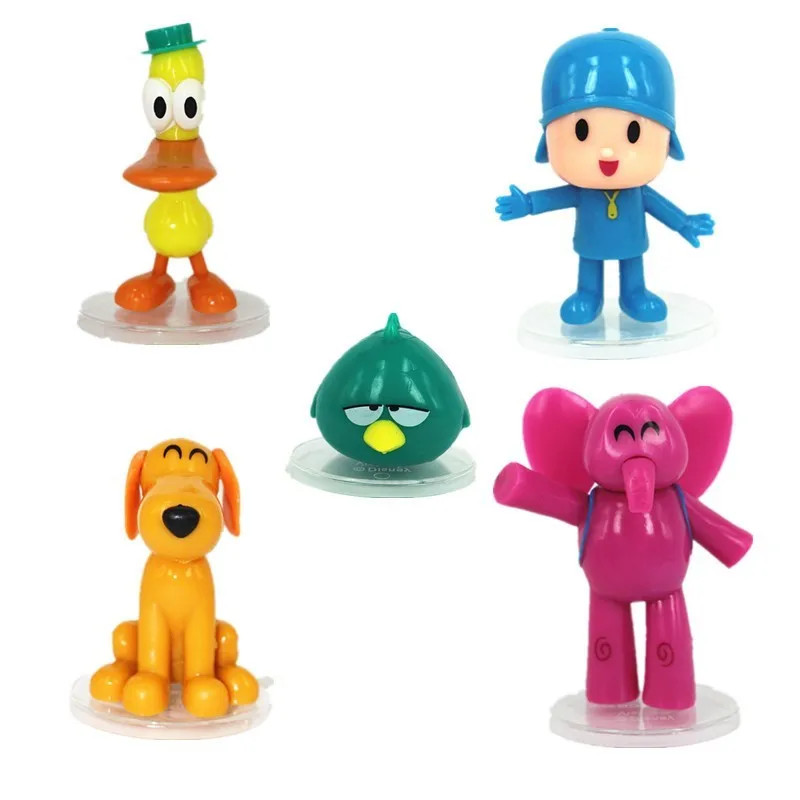 SAINTGI Small Pocoyo Zinkia Elephant Bird Dogs Duck Cartoon Anime Movie Action Figures Mini PVC 4-10CM Kids Toys Dolls PP BAG | Игрушки и
