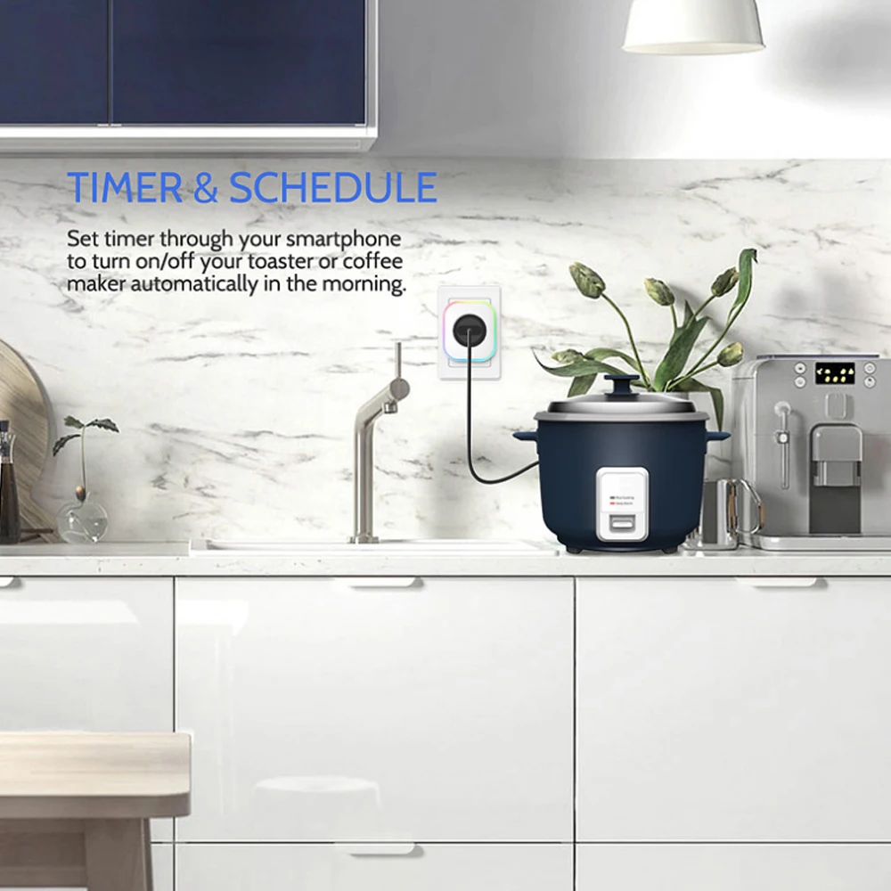 Inteligente com Lâmpada Monitor de Potência Padrão do Google Alexa Plug Wifi Tomada Rgb Noite Temporização Interface Usb Casa Ifttt uk ue 10 Cheap Luzes noturnas