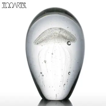

Tooarts Sculpture Jellyfish Glass Sculpture Home Decor Glass Modern Art Modern Sculpture Ornament Gift Animal Craft Decoration