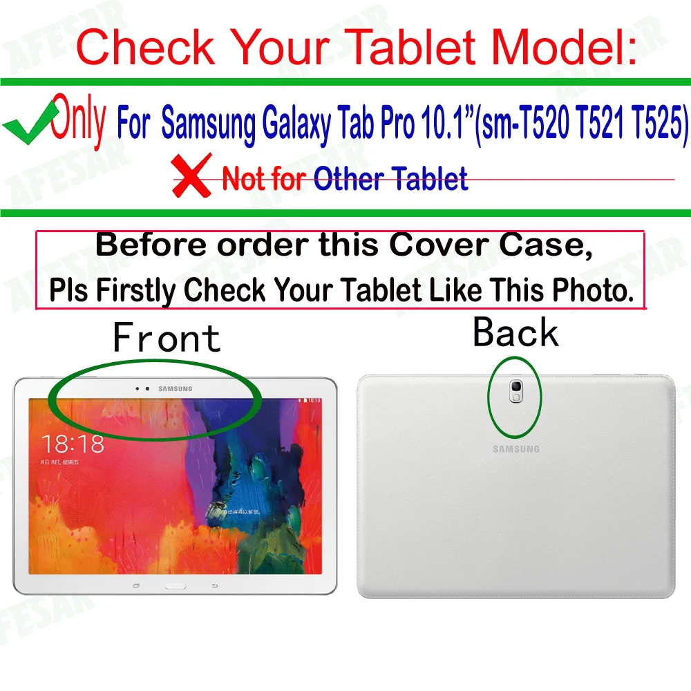 Ultra-protetora do Livro do Suporte do Samsung Magnética de Couro Afcéu Capa Galaxy 10.1 Polegadas ou sm T520 T521 T525 Tablet pu Tab Pro - Imagem 2