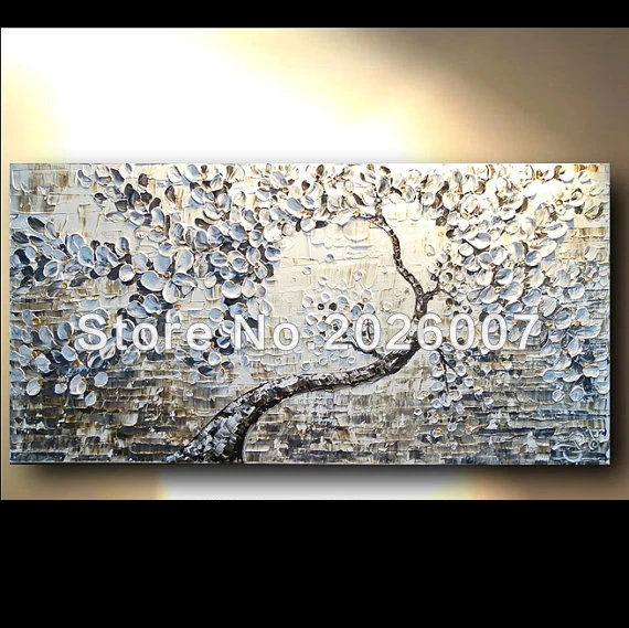 hand painted abstract thick palette knife brown white textured