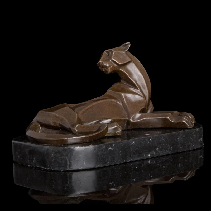 Abstract Leopard Sculpture Bronze Cheetah Figurines Animal