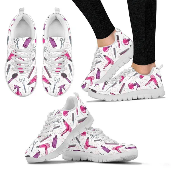 INSTANTARTS стилист волос печати кроссовки для женщин спортивная обувь дышащая уличная обувь для бега для женщин черный/белый женская обувь - Цвет: HK056AQ