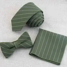 Mantieqingway Мужские галстуки Галстук-бабочка комплекты носовых платков бант из полиэстера галстуки для мужчин свадебные полосатый галстук-бабочка костюмы Карманный квадратный набор