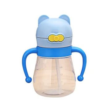 

200ml Baby Cup Drinking Water Baby Learn Feeding Bottle Cartoon Straw Handle Bottle Sippy Training Cup Baby Food Cup