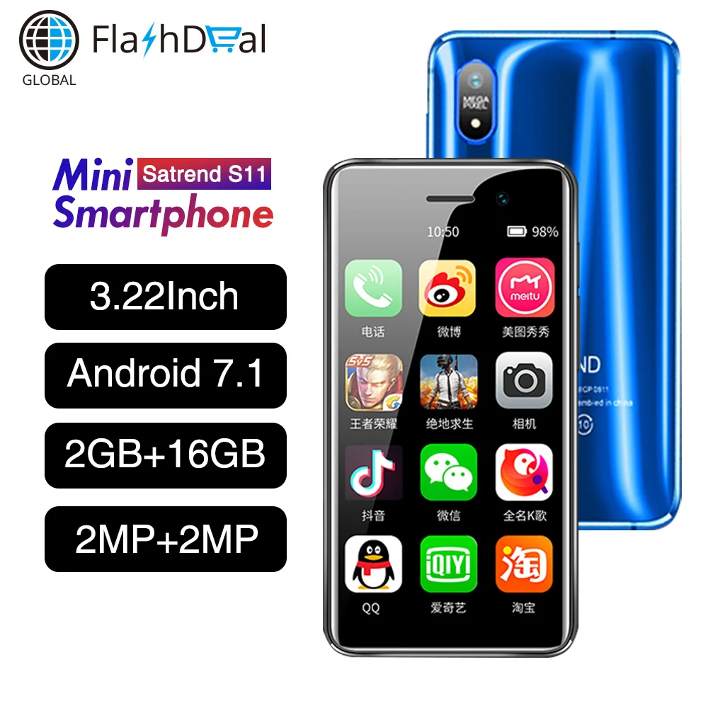  Satrend S11 4G Mini Smartphone 3.22 Inch Tiny Screen celular Android 7.1 MTK6739 Quad Core 2GB RAM  - 32995650054
