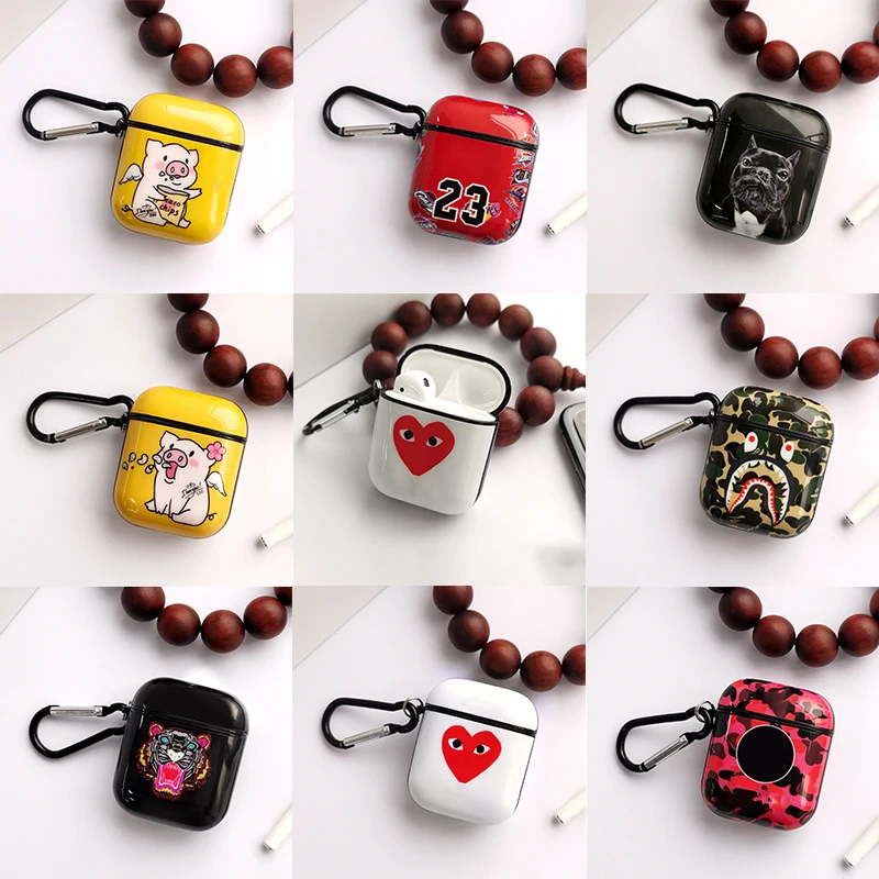 

Fashion Sport shark Case For Airpods 1 2 Shockproof Protective case Wireless Bluetooth headset cover coque